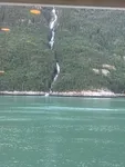 waterfalls along coast by Skagway