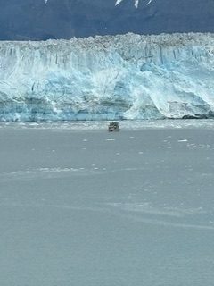 Hubbard Glacier with boat