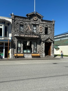 wooden facade on Skagway building